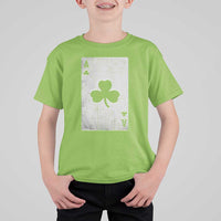 Funny St Patrick's Day Shamrock Clubs Poker Card T Shirt For Kid