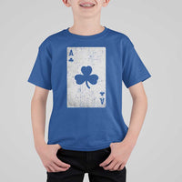 Funny St Patrick's Day Shamrock Clubs Poker Card T Shirt For Kid