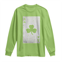 Funny St Patrick's Day Shamrock Clubs Poker Card Long Sleeve Shirt