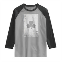 Funny St Patrick's Day Shamrock Clubs Poker Card Raglan Shirt