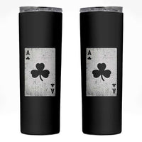 Funny St Patrick's Day Shamrock Clubs Poker Card Skinny Tumbler