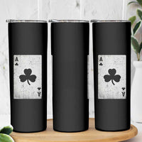 Funny St Patrick's Day Shamrock Clubs Poker Card Skinny Tumbler