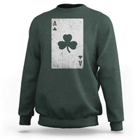 Funny St Patrick's Day Shamrock Clubs Poker Card Sweatshirt