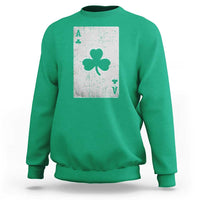 Funny St Patrick's Day Shamrock Clubs Poker Card Sweatshirt