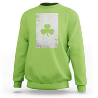 Funny St Patrick's Day Shamrock Clubs Poker Card Sweatshirt