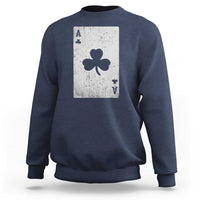 Funny St Patrick's Day Shamrock Clubs Poker Card Sweatshirt