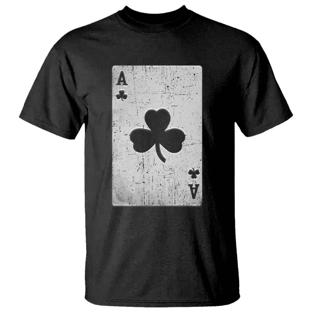 Funny St Patrick's Day Shamrock Clubs Poker Card T Shirt