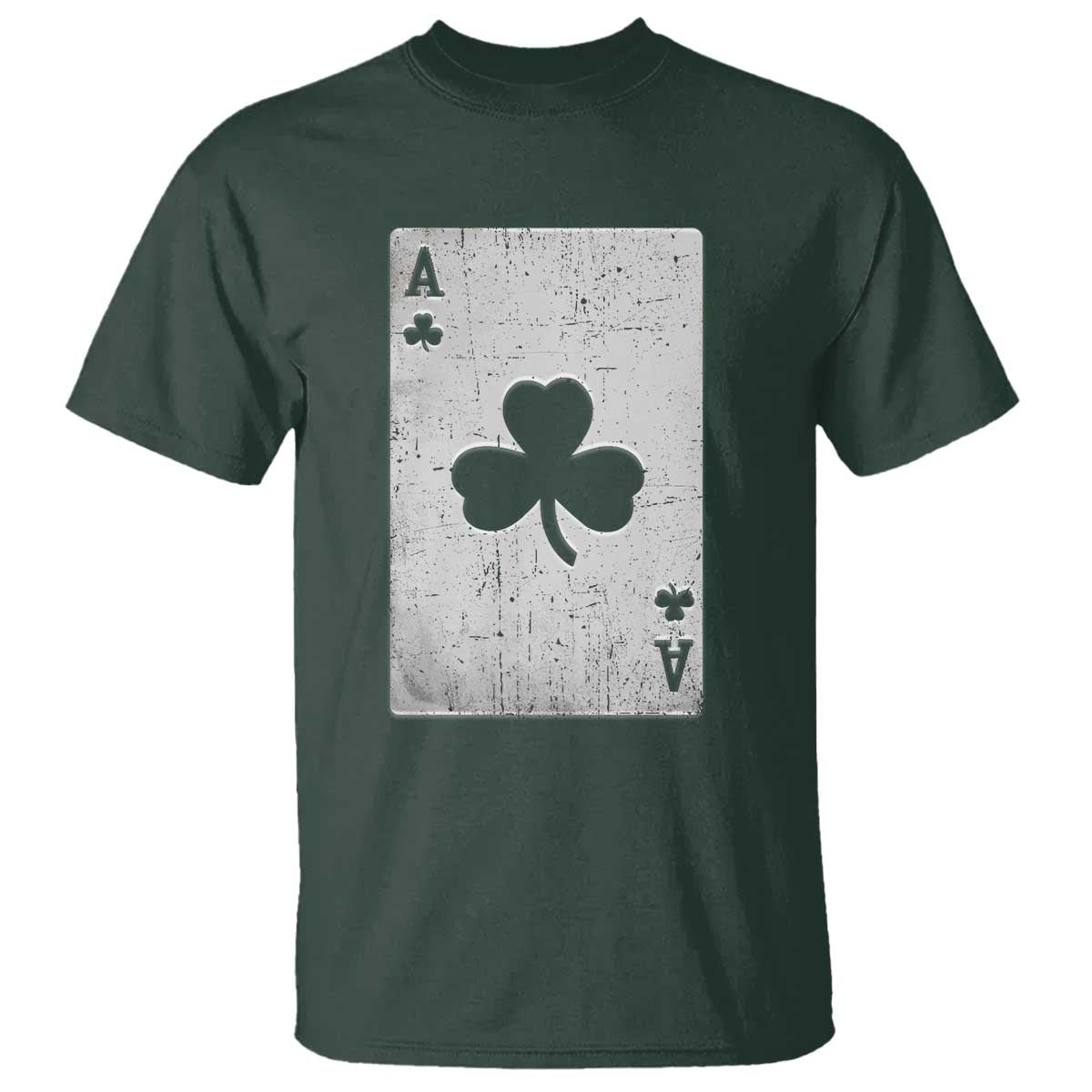Funny St Patrick's Day Shamrock Clubs Poker Card T Shirt