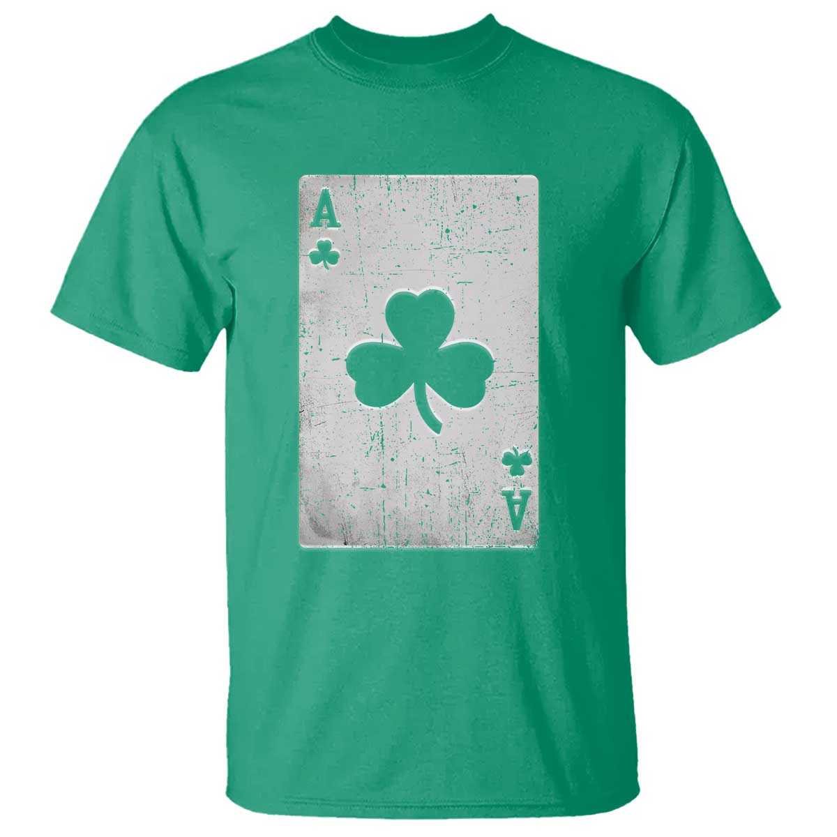 Funny St Patrick's Day Shamrock Clubs Poker Card T Shirt