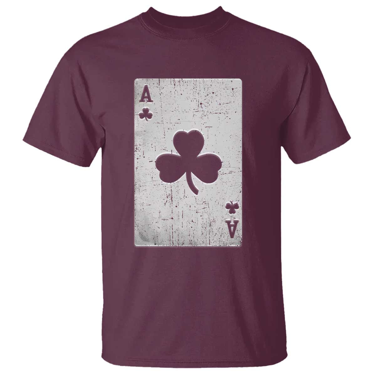 Funny St Patrick's Day Shamrock Clubs Poker Card T Shirt