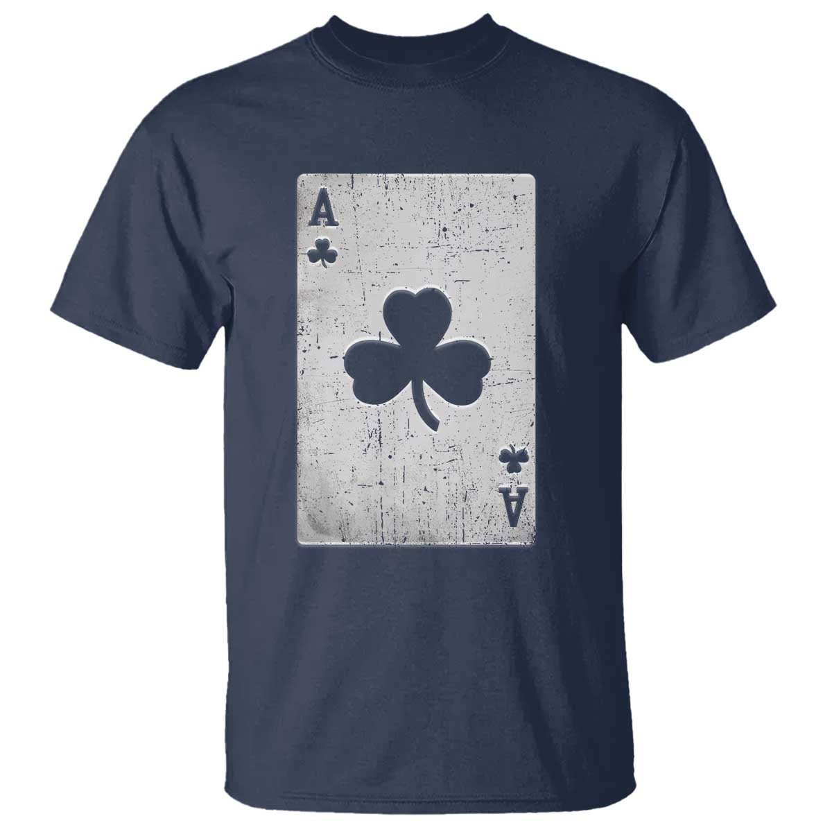 Funny St Patrick's Day Shamrock Clubs Poker Card T Shirt