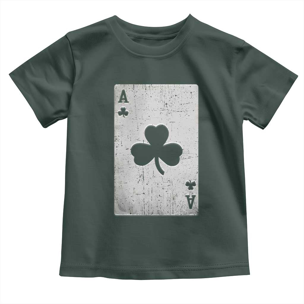 Funny St Patrick's Day Shamrock Clubs Poker Card Toddler T Shirt