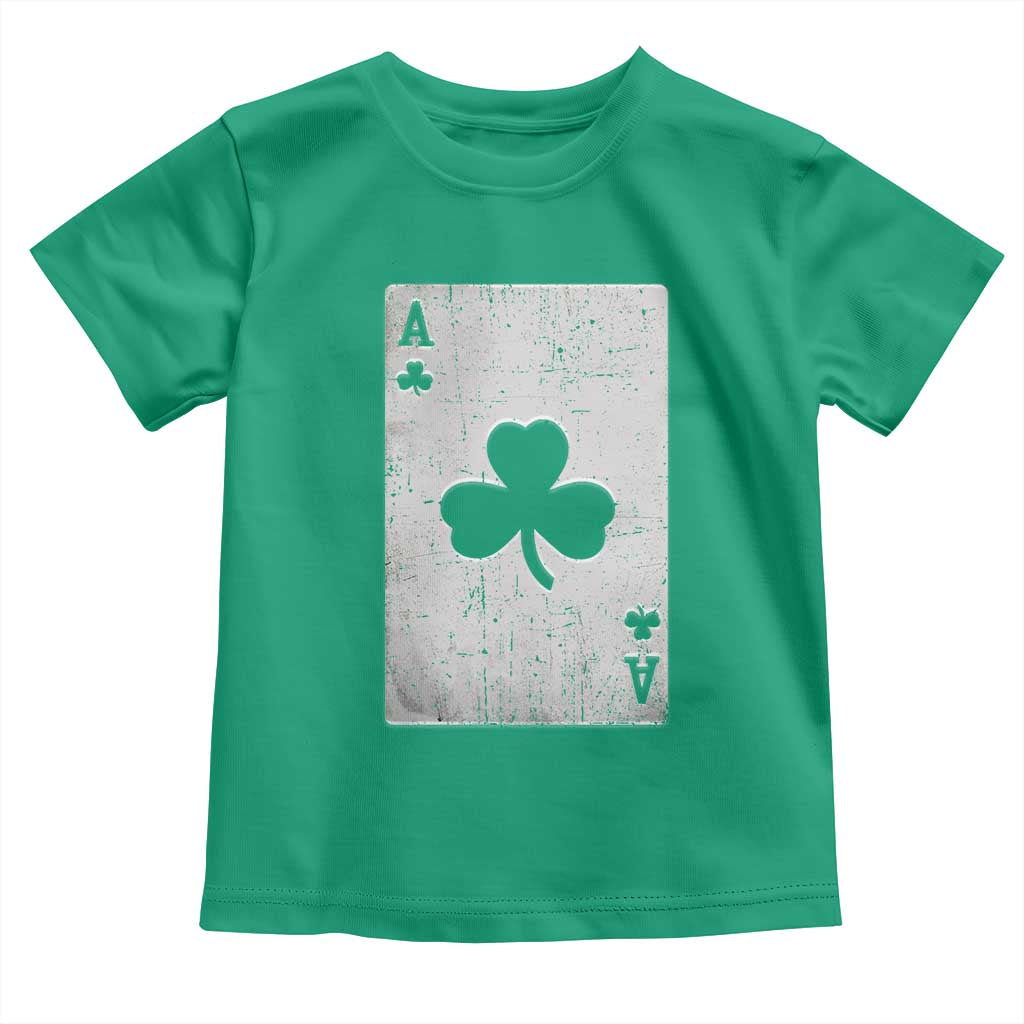 Funny St Patrick's Day Shamrock Clubs Poker Card Toddler T Shirt