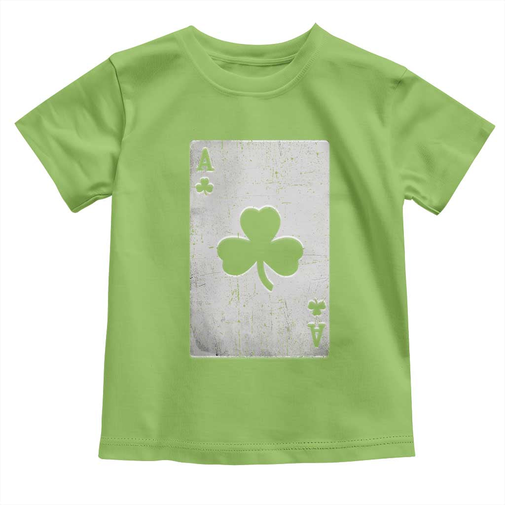 Funny St Patrick's Day Shamrock Clubs Poker Card Toddler T Shirt