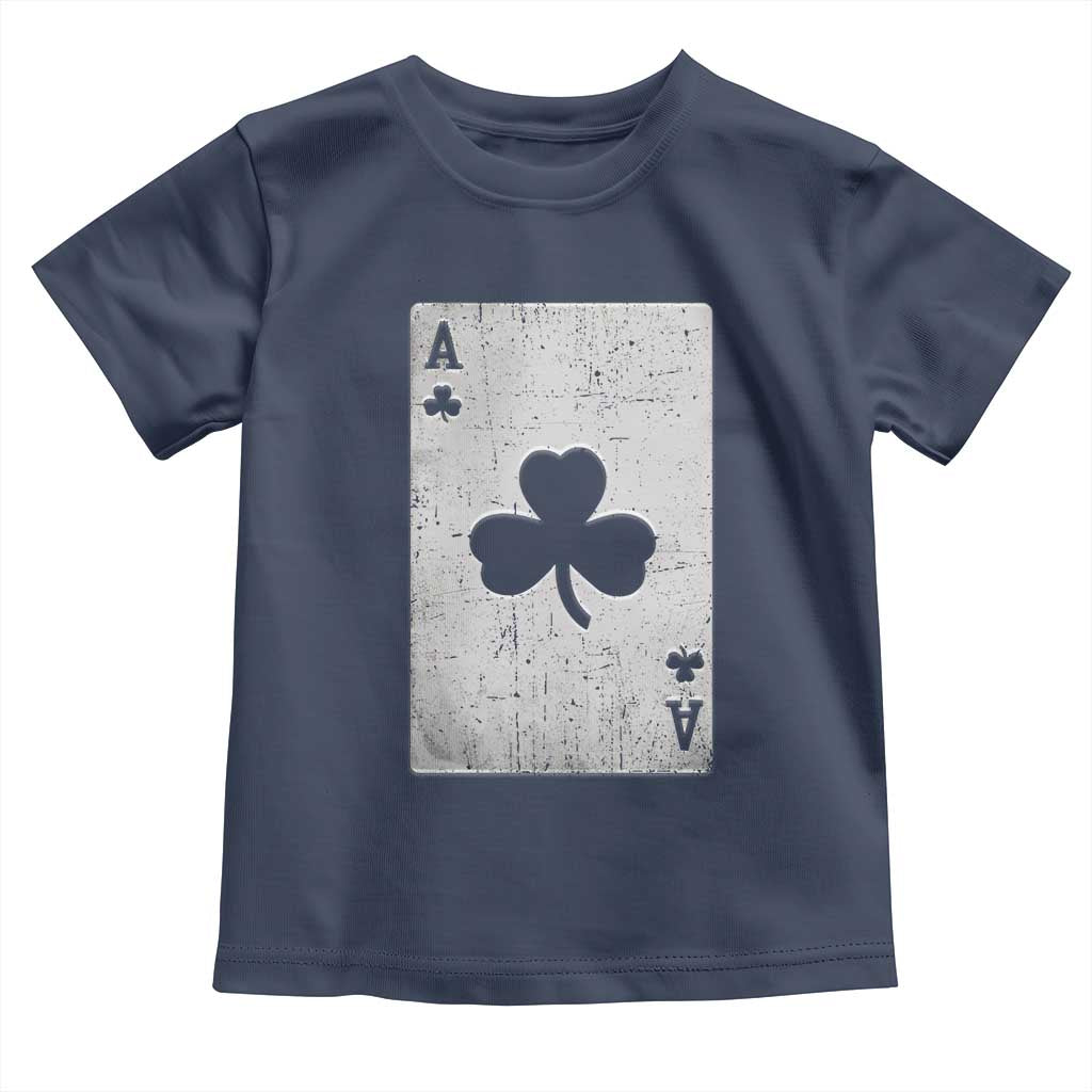 Funny St Patrick's Day Shamrock Clubs Poker Card Toddler T Shirt
