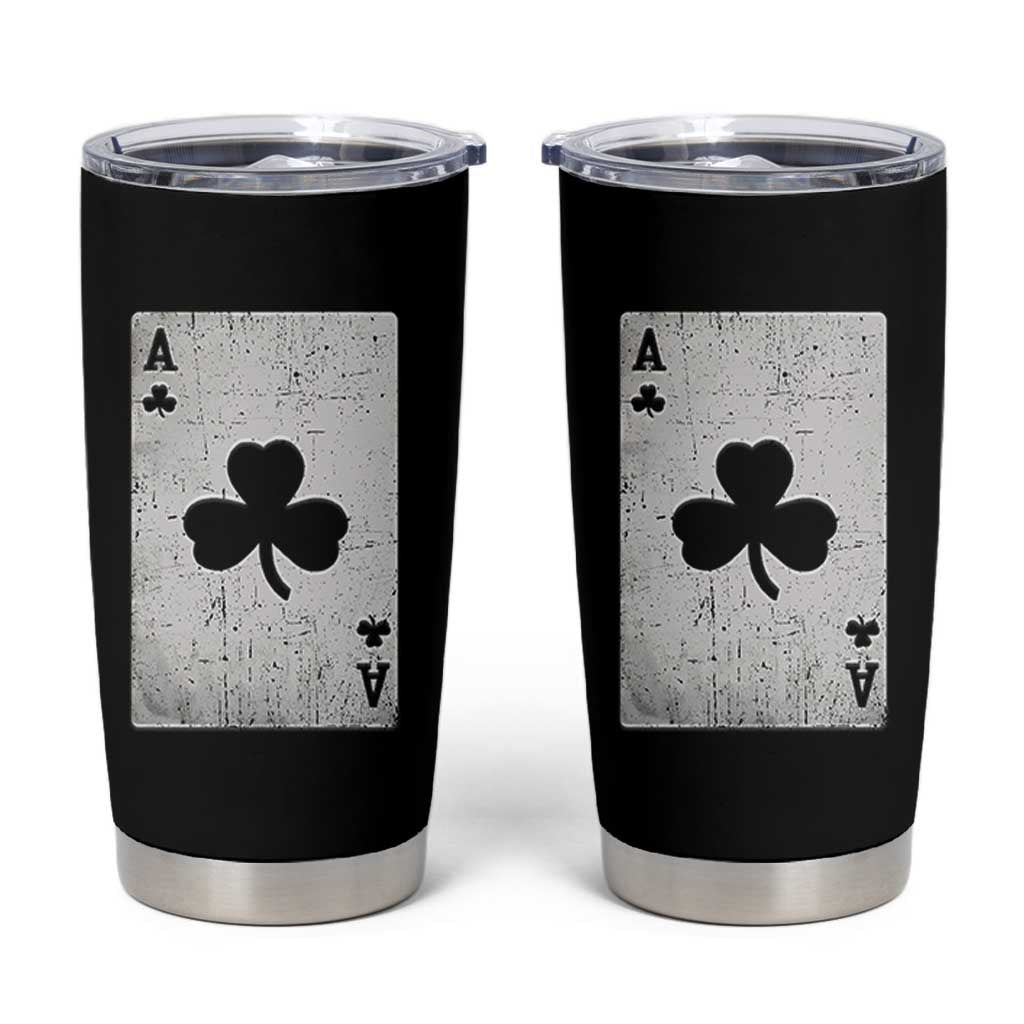 Funny St Patrick's Day Shamrock Clubs Poker Card Tumbler Cup
