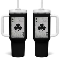 Funny St Patrick's Day Shamrock Clubs Poker Card Tumbler With Handle