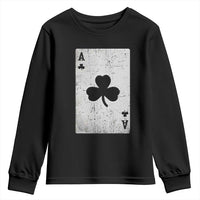 Funny St Patrick's Day Shamrock Clubs Poker Card Youth Sweatshirt