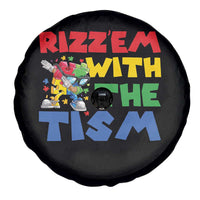 Funny Rizz Em With The Tism Spare Tire Cover Autism Awareness Dabbing Puzzle