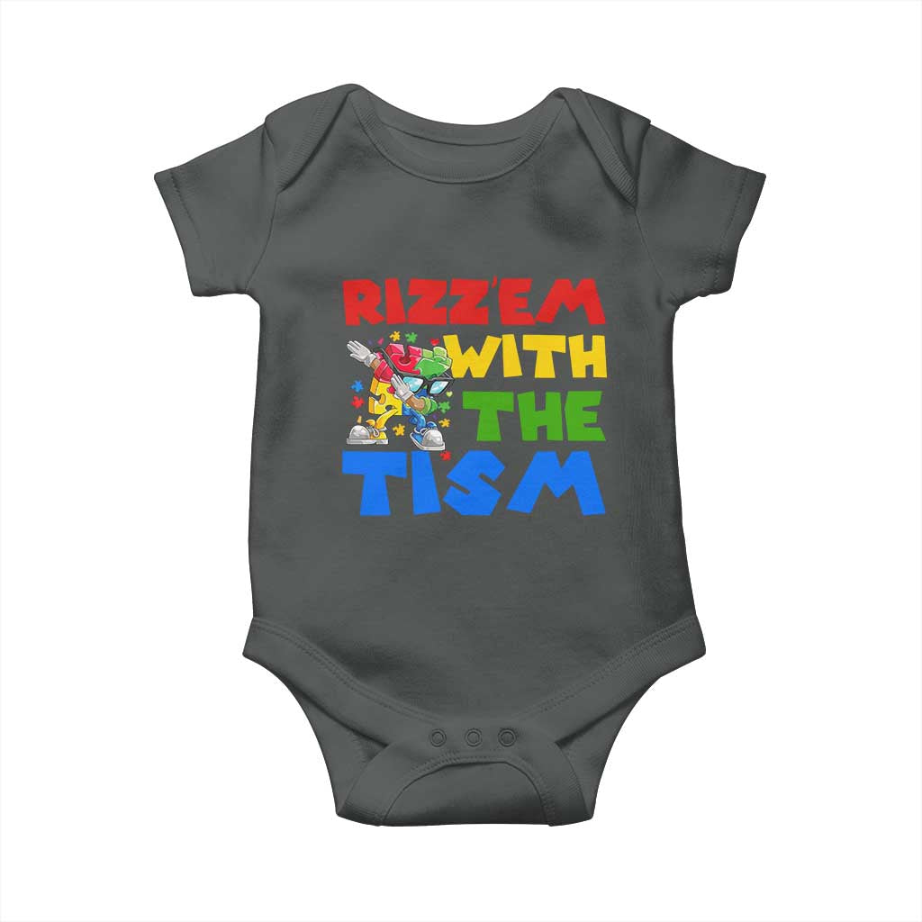 Funny Rizz Em With The Tism Baby Onesie Autism Awareness Dabbing Puzzle