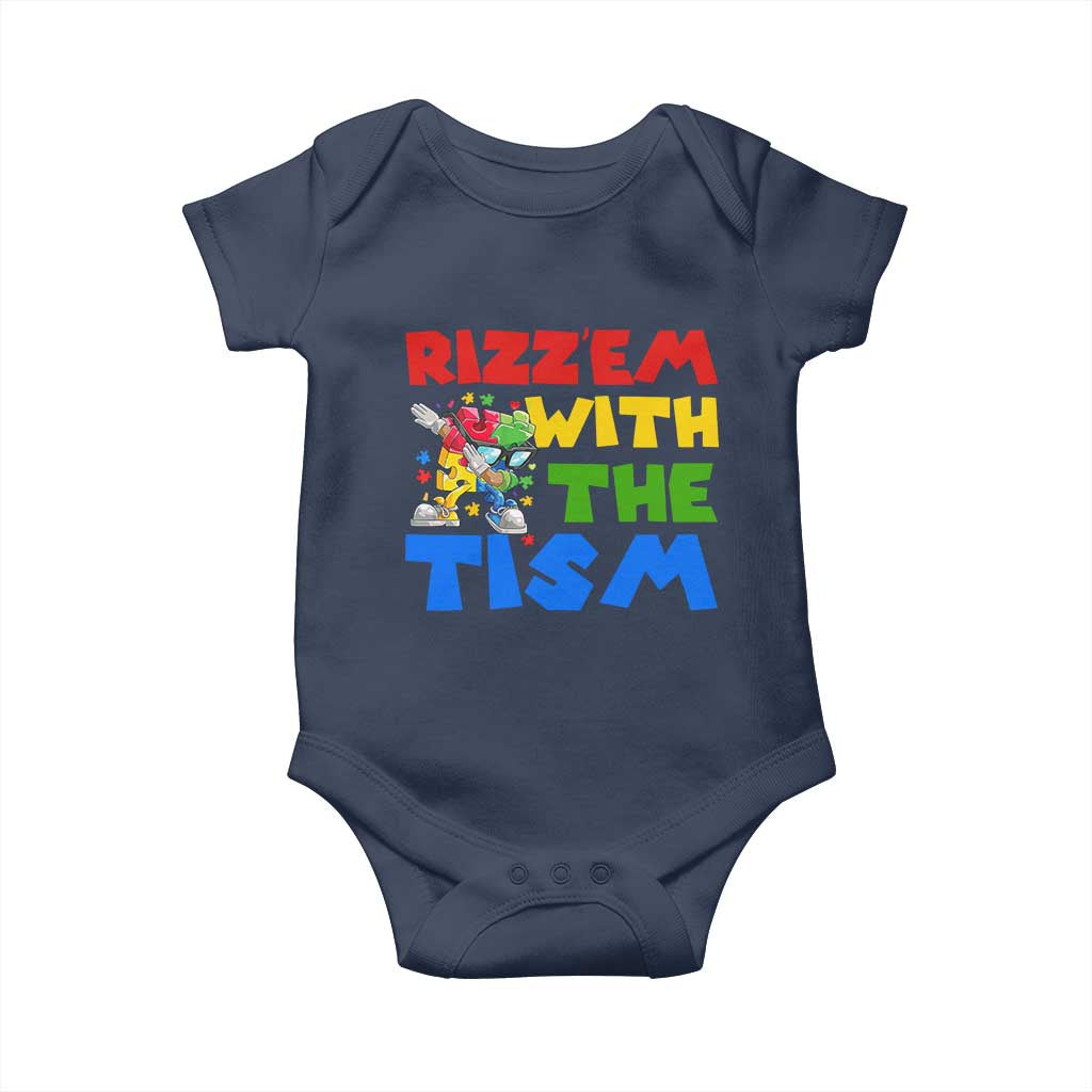 Funny Rizz Em With The Tism Baby Onesie Autism Awareness Dabbing Puzzle