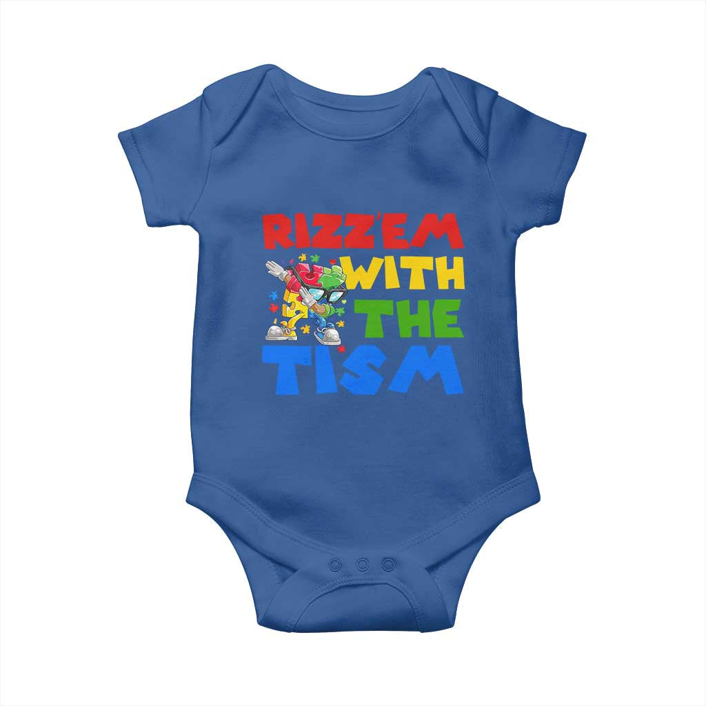 Funny Rizz Em With The Tism Baby Onesie Autism Awareness Dabbing Puzzle