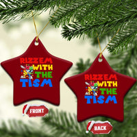 Funny Rizz Em With The Tism Ceramic Ornament Autism Awareness Dabbing Puzzle