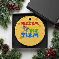 Funny Rizz Em With The Tism Ceramic Ornament Autism Awareness Dabbing Puzzle