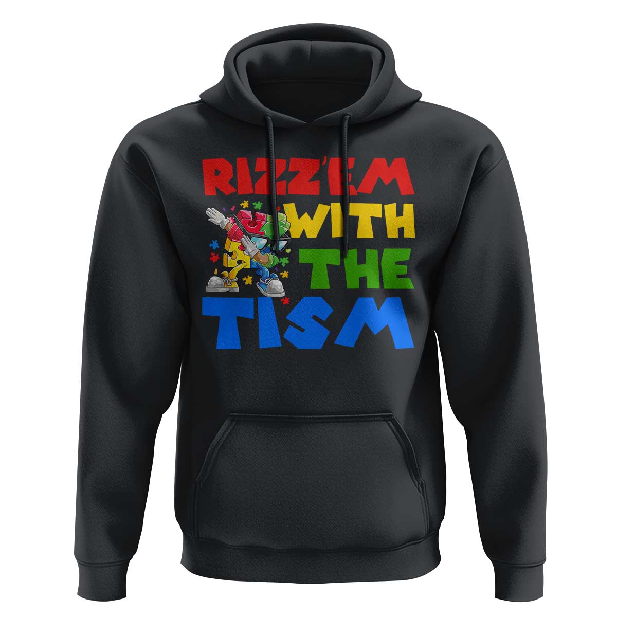 Funny Rizz Em With The Tism Hoodie Autism Awareness Dabbing Puzzle