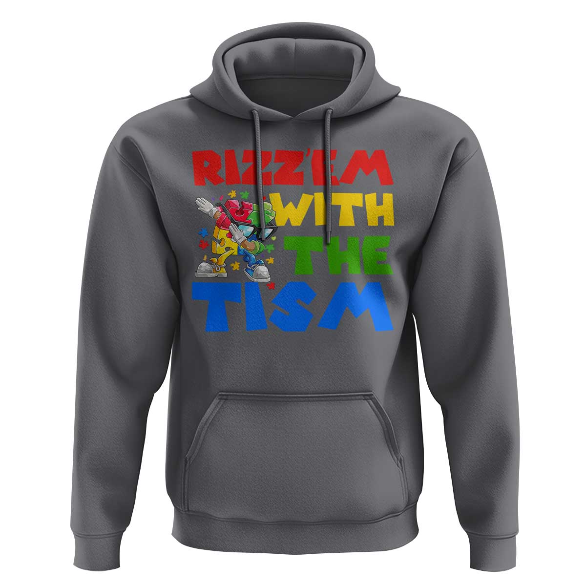 Funny Rizz Em With The Tism Hoodie Autism Awareness Dabbing Puzzle