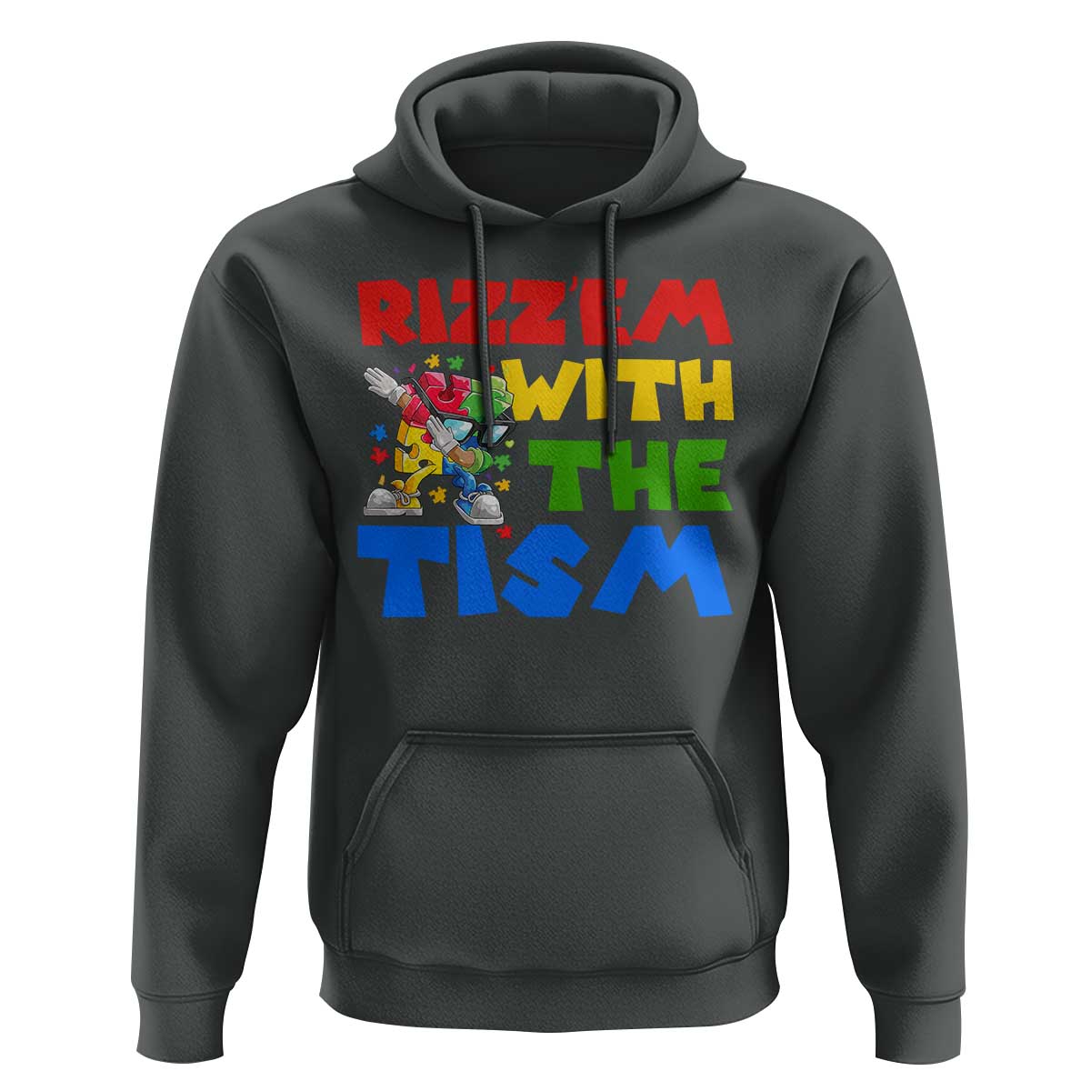 Funny Rizz Em With The Tism Hoodie Autism Awareness Dabbing Puzzle