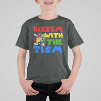 Funny Rizz Em With The Tism T Shirt For Kid Autism Awareness Dabbing Puzzle