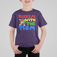 Funny Rizz Em With The Tism T Shirt For Kid Autism Awareness Dabbing Puzzle