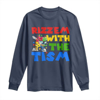 Funny Rizz Em With The Tism Long Sleeve Shirt Autism Awareness Dabbing Puzzle