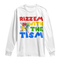 Funny Rizz Em With The Tism Long Sleeve Shirt Autism Awareness Dabbing Puzzle
