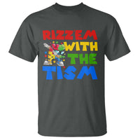 Funny Rizz Em With The Tism T Shirt Autism Awareness Dabbing Puzzle