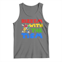 Funny Rizz Em With The Tism Tank Top Autism Awareness Dabbing Puzzle
