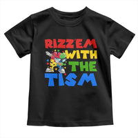 Funny Rizz Em With The Tism Toddler T Shirt Autism Awareness Dabbing Puzzle
