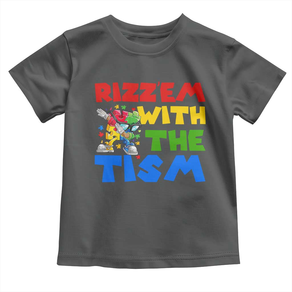 Funny Rizz Em With The Tism Toddler T Shirt Autism Awareness Dabbing Puzzle