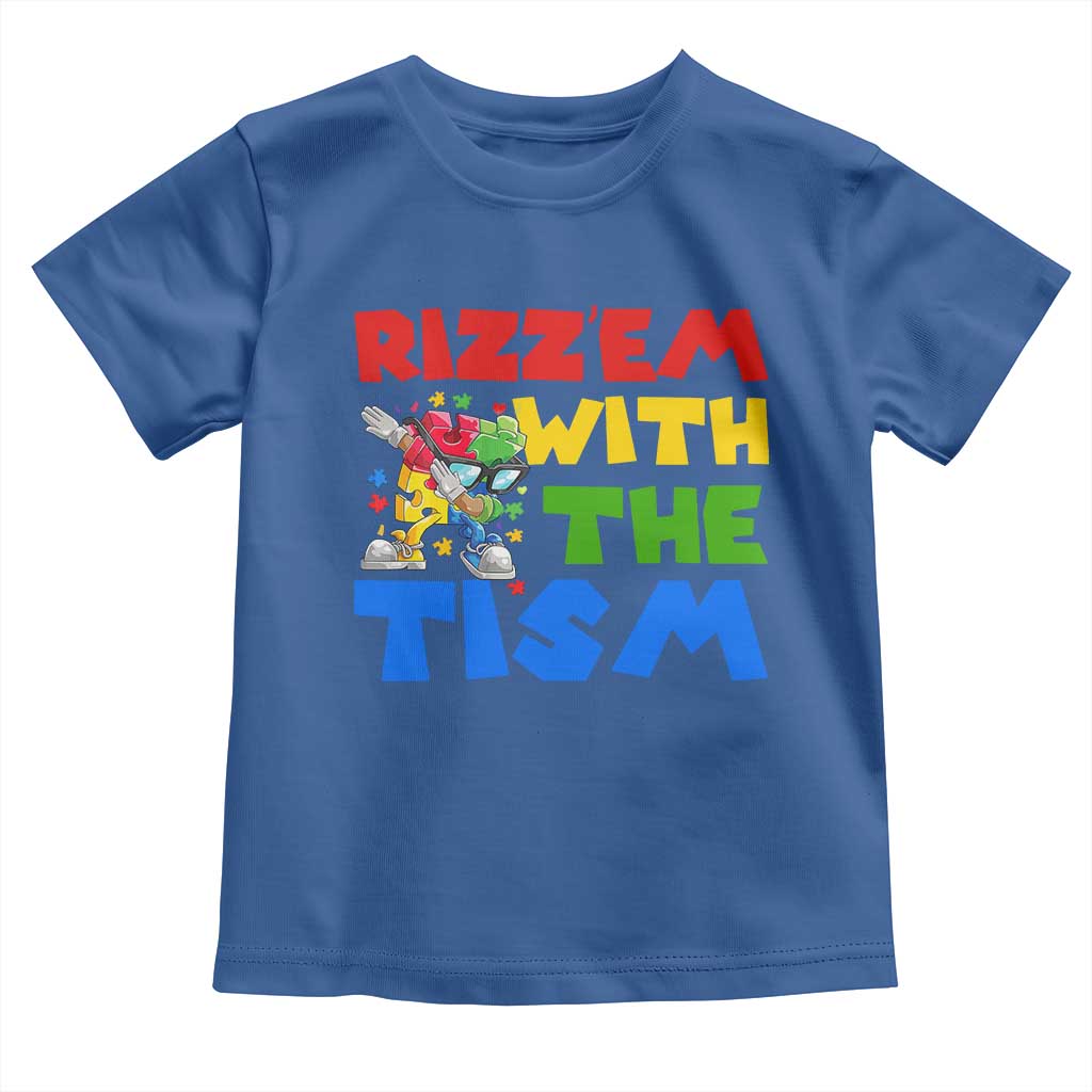 Funny Rizz Em With The Tism Toddler T Shirt Autism Awareness Dabbing Puzzle