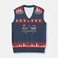 Autism Acceptance Month V-Neck Knit Sweater Vest Autism Accept Understand Love SPED Teachers