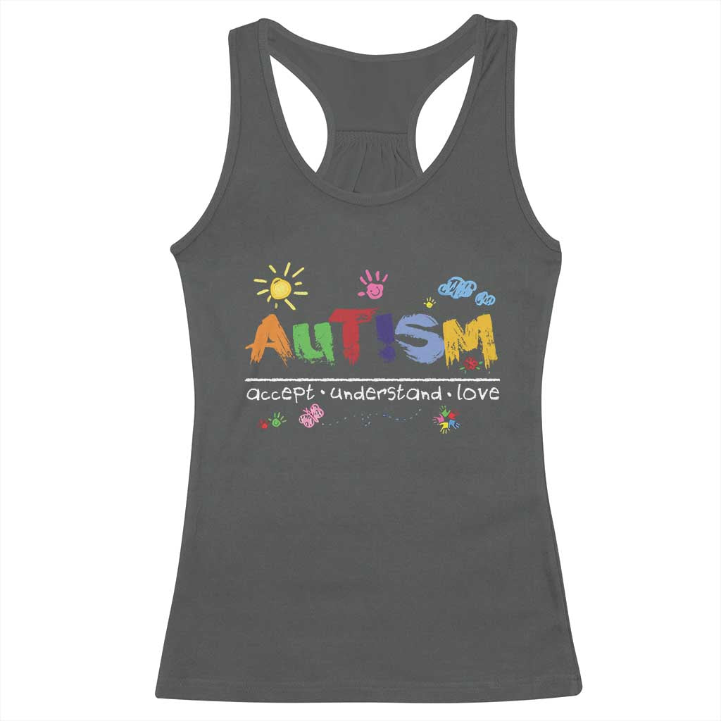 Autism Acceptance Month Racerback Tank Top Autism Accept Understand Love SPED Teachers