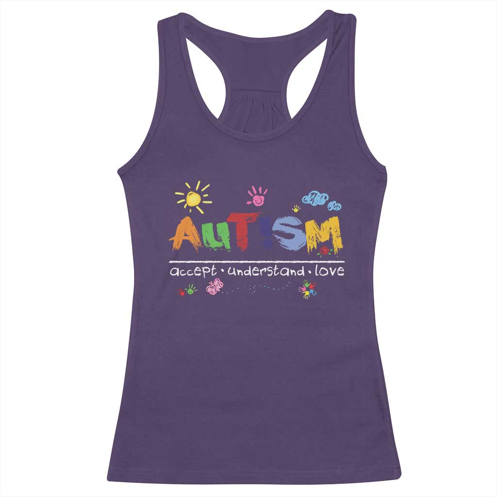 Autism Acceptance Month Racerback Tank Top Autism Accept Understand Love SPED Teachers