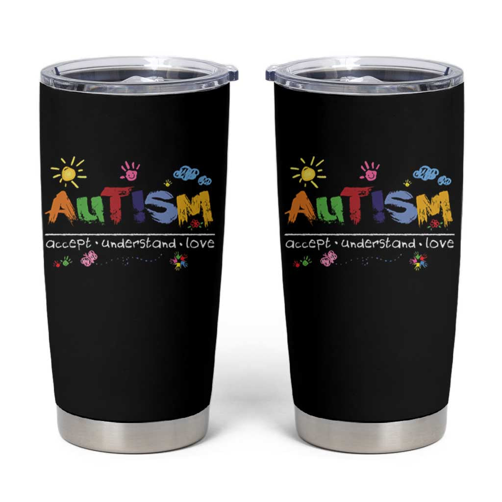 Autism Acceptance Month Tumbler Cup Autism Accept Understand Love SPED Teachers
