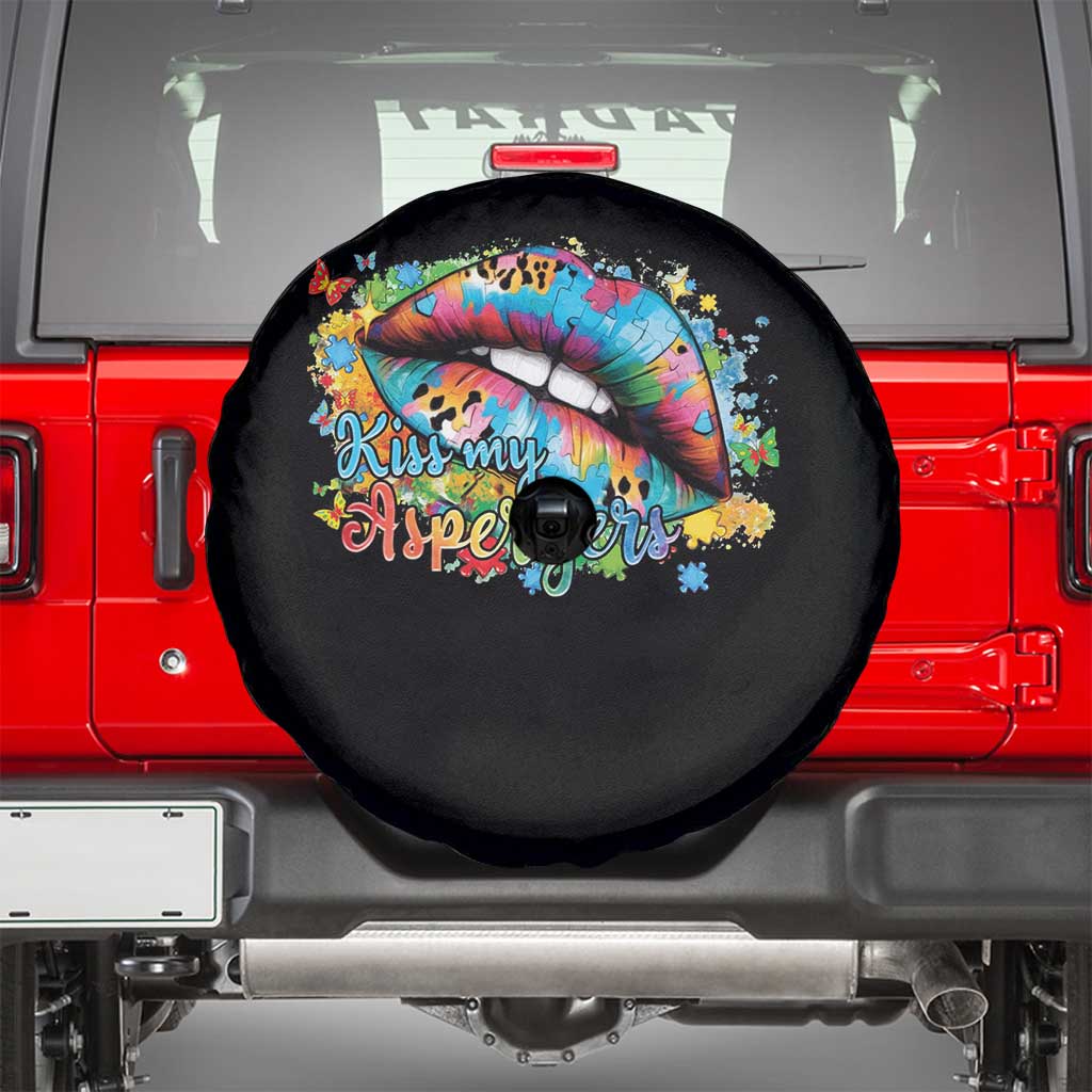 Funny Kiss My Aspergers Spare Tire Cover Asperger Syndrome Autism Awareness