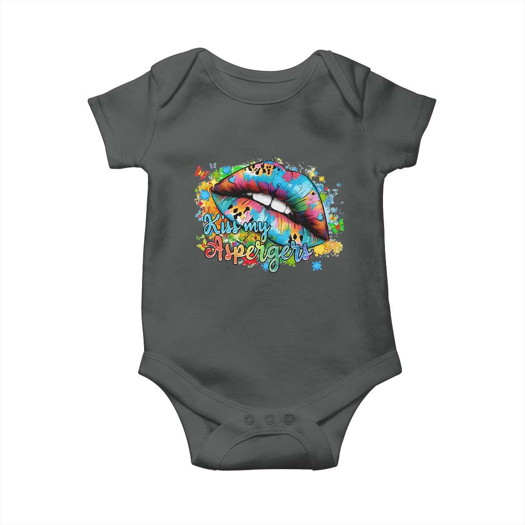 Funny Kiss My Aspergers Baby Onesie Asperger Syndrome Autism Awareness