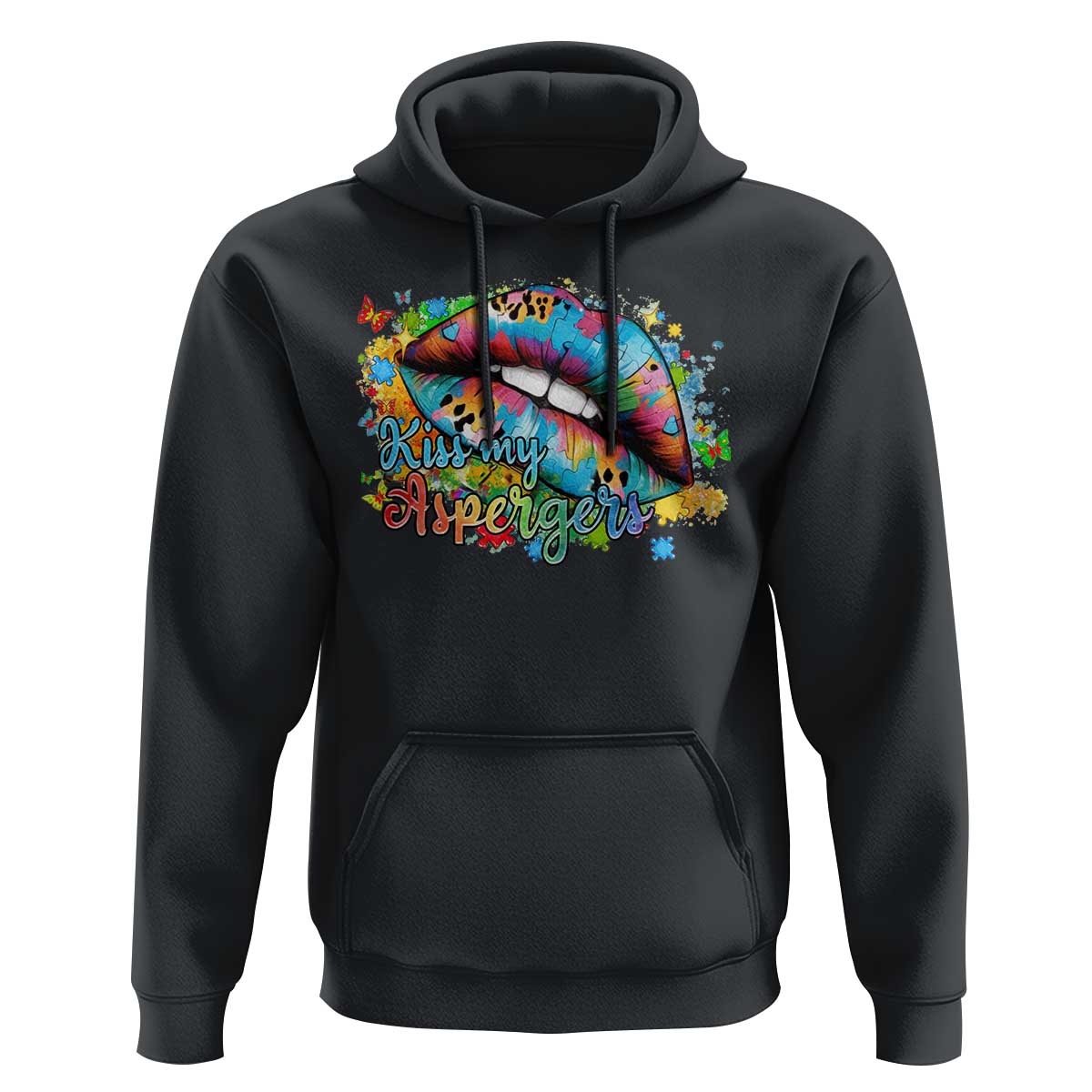 Funny Kiss My Aspergers Hoodie Asperger Syndrome Autism Awareness