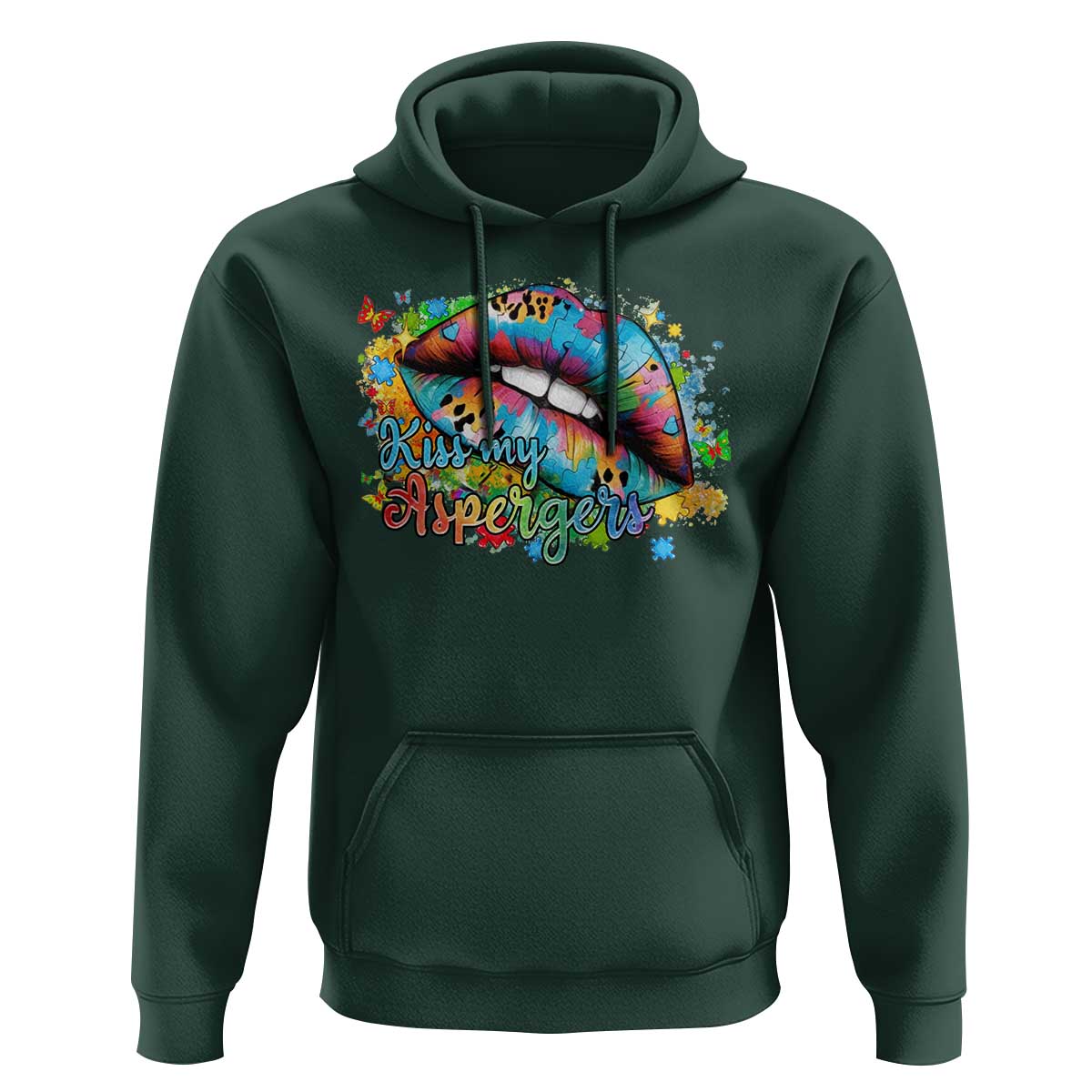 Funny Kiss My Aspergers Hoodie Asperger Syndrome Autism Awareness