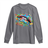 Funny Kiss My Aspergers Long Sleeve Shirt Asperger Syndrome Autism Awareness