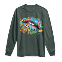Funny Kiss My Aspergers Long Sleeve Shirt Asperger Syndrome Autism Awareness
